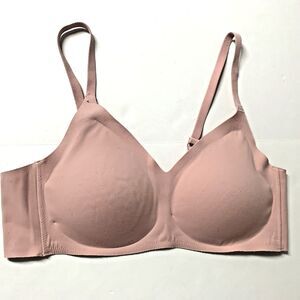 Ambrielle Cozy Comfort Wireless Back Closure Bra w/Push Up Inserts Nude- size M
